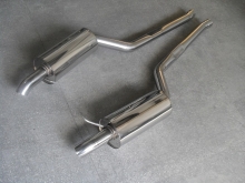 Audi S4 2.7 biturbo - K04 downpipe and 63mm twin exhaust with X-pipe